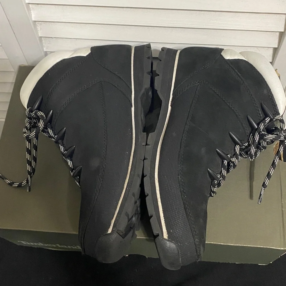 Timberland Women's Euro Sprint Mid Hiker Black Nubuck Boot - Picture 7 of 9